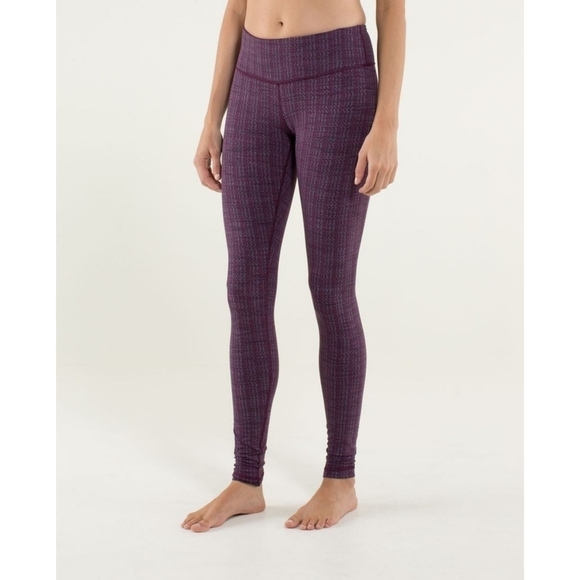 Lululemon Wunder Under Pant Textured Ziggy Wee Plum - Picture 1 of 6